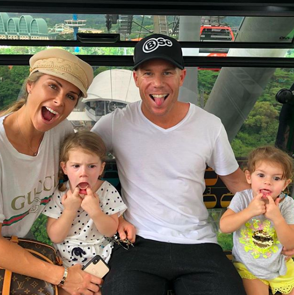 David Warner shared this photo of Candice and their two daughters on their Instagram. Source: Instagram / davidwarner31