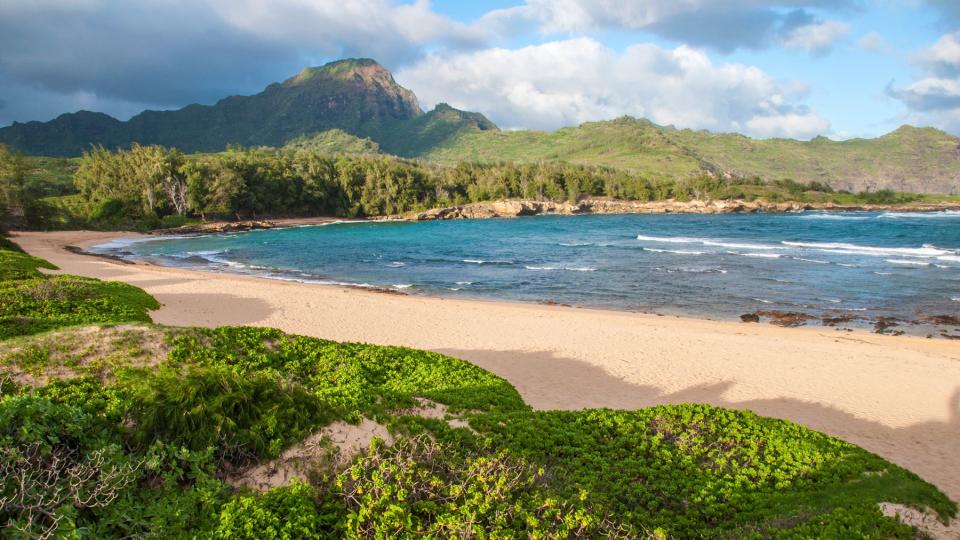 Uncrowded beach on the south shore of Kauai, Hawaii Islands.