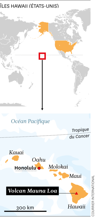 Volcan Mauna Loa à Hawaii. Courrier International / Thierry Gauthé