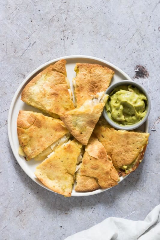 <p>These air fryer chicken quesadillas are a quick and easy kid-approved meal. So easy in fact, the kids can make them on their own!</p><p><strong>Get the recipe: <a href="https://recipesfromapantry.com/air-fryer-chicken-quesadilla/" rel="nofollow noopener" target="_blank" data-ylk="slk:Air Fryer Chicken Quesadillas;elm:context_link;itc:0;sec:content-canvas" class="link rapid-noclick-resp">Air Fryer Chicken Quesadillas</a></strong></p>