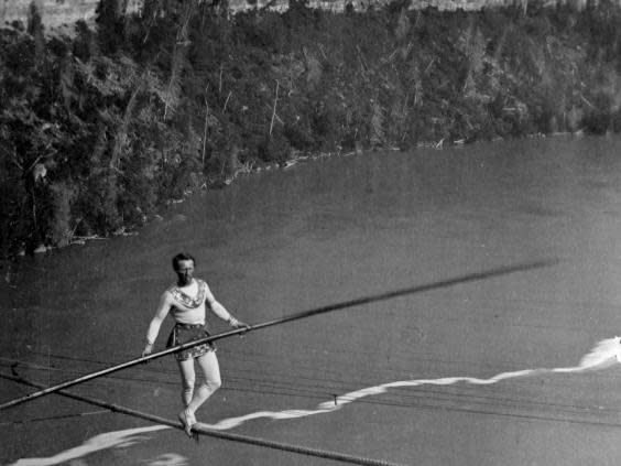 Charles Blondin crossed Niagara Falls on a tightrope on 30 June 1959 (Getty)