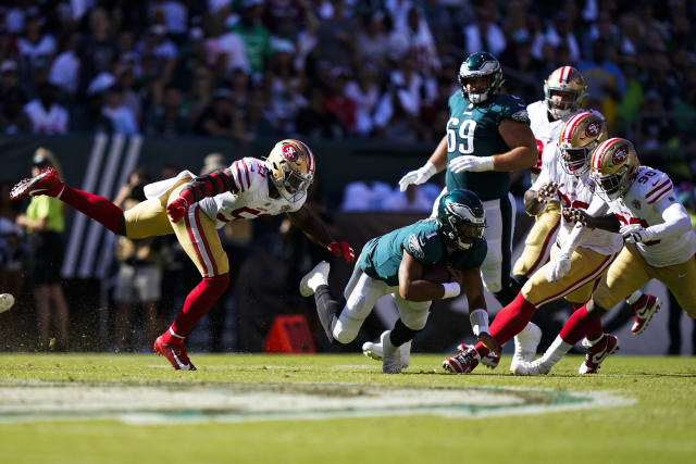 Jalen Hurts threw a 91-yard pass, but couldn't haul in a Philly Special  toss as Eagles fall to 49ers – The Morning Call