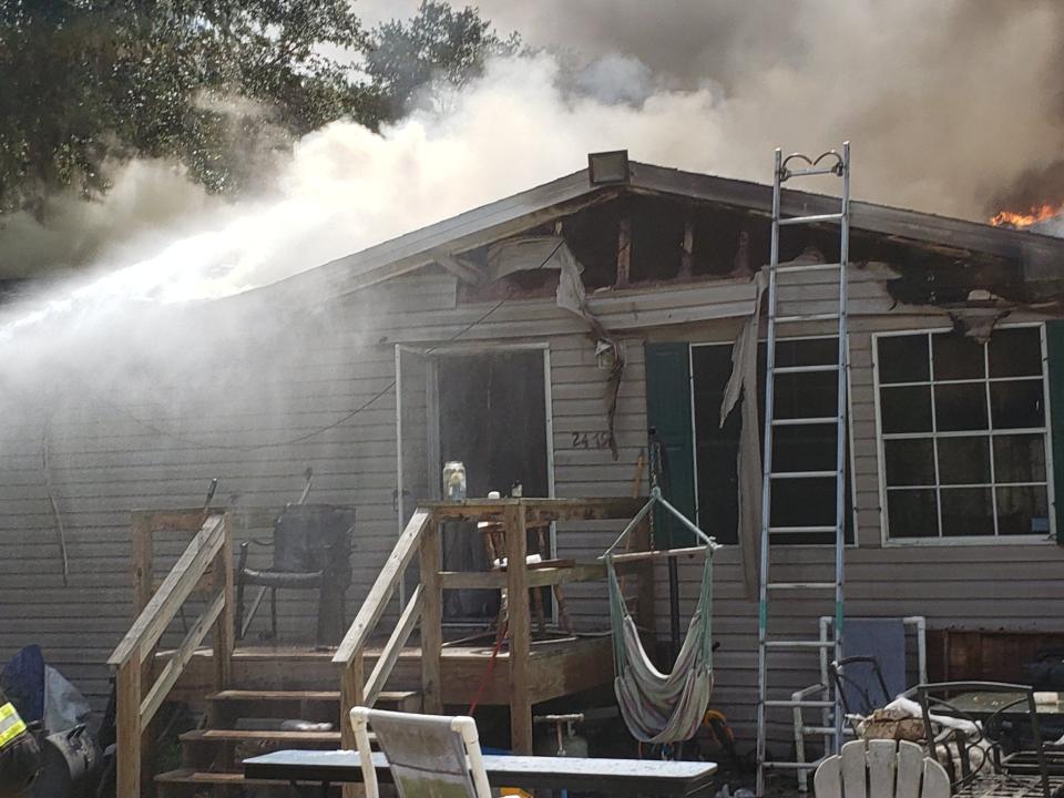 A fire broke out at a mobile home on Tuesday.
