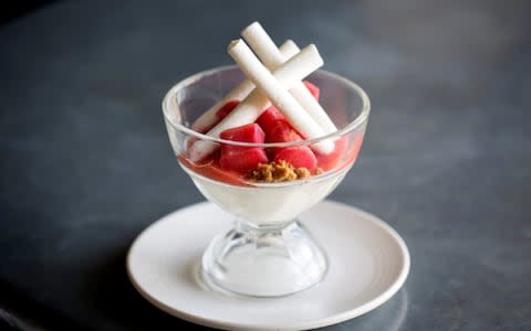 Rhubarb panna cotta