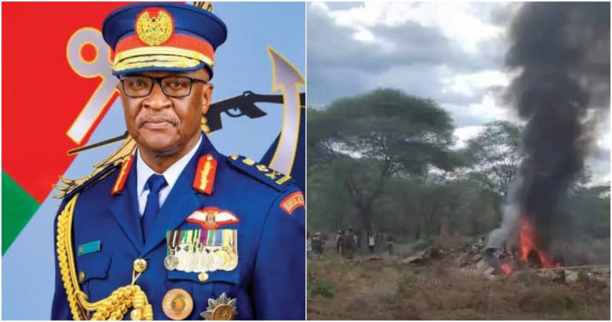 肯亞一架軍用直升機失事墜毀，包括肯亞國防軍總長奧古拉在內，共10名軍官不幸喪命。（圖／擷取自X）