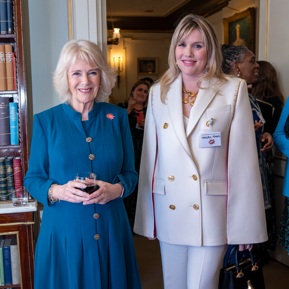 Camilla, Duchess of Cornwall, and actress Emerald Fennell.