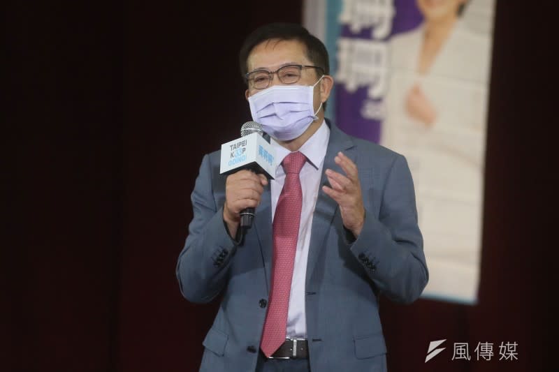 20220925- 前陽明大學校長郭旭崧25日出席台北市長侯選人黃珊珊競選總部成立大會 。（柯承惠攝）