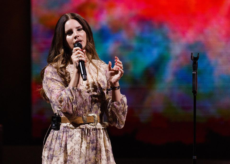 VANCOUVER, BRITISH COLUMBIA - SEPTEMBER 30: Singer-songwriter Lana Del Rey performs on stage at Rogers Arena on September 30, 2019 in Vancouver, Canada. (Photo by Andrew Chin/Getty Images)