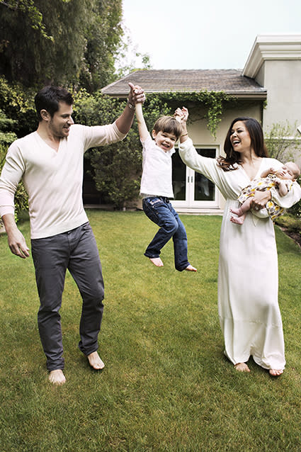 "Family is EVERYTHING!" That's what Vanessa Lachey posted on her website Saturday along with a professional portrait of her growing family -- the first one showing daughter Brooklyn Elizabeth. She and Nick Lachey welcomed Brooklyn in January. Their son Camden is 2 years old. <strong> NEWS: Nick and Vanessa Lachey Give Birth to Second Child</strong> Check out the pic: ETONLINE And just for fun, here's a closeup of mom Vanessa and baby Brooklyn: ETONLINE The happy couple announced they were pregnant with #2 on Twitter with a photo with "It's a girl!" written in the sand behind Camden. Can't think of a better way to celebrate 3 years of marriage to my beautiful @VanessaLachey than this! #family pic.twitter.com/vWwnJoN11H— Nick Lachey (@NickLachey) July 15, 2014 "Can't think of a better way to celebrate 3 years of marriage to my beautiful @VanessaLachey than this!" Nick Lachey tweeted, adding #family. <strong> PICS: Stars and Their Adorable Kids!</strong> We can't wait to see what the Lacheys do for their holiday card this year! <em> ET</em> spoke to Hollywood moms about pregnancy and motherhood: