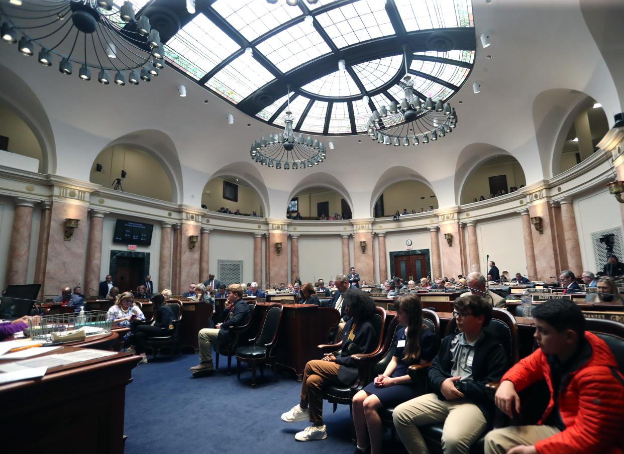The Kentucky House of Representatives on the last day of the regular legislative session. March 30, 2023