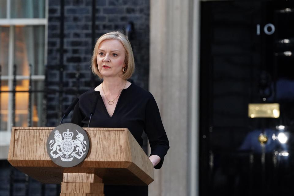 Liz Truss delivered a speech on Thursday evening (PA)