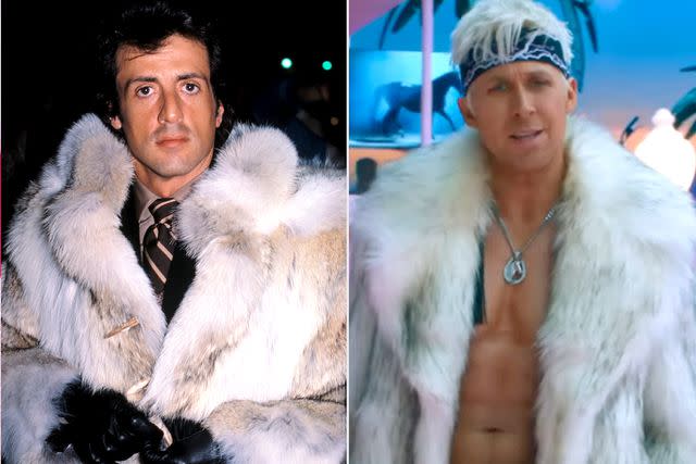 <p>Walter McBride/Corbis via Getty Images</p> Stallone inspired the look for Ken in the 'Barbie' movie, director Gerwig says