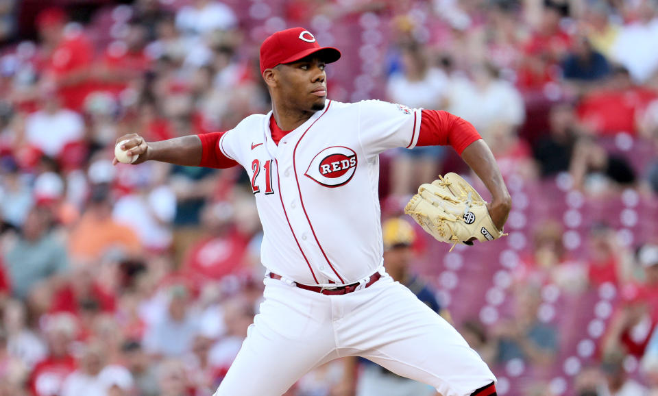 Hunter Greene #21 of the Cincinnati Reds has fantasy talent