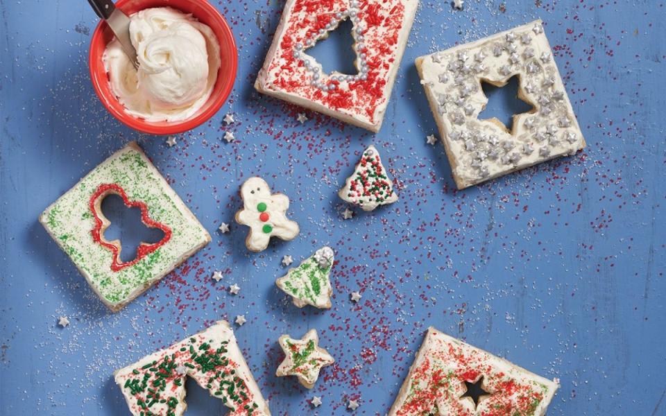 <p>MARK BOUGHTON PHOTOGRAPHY / STYLING BY TERESA BLACKBURN</p><p>In this recipe, a unique technique allows kids to experience all the fun of making cut-out <a href="https://www.yahoo.com/lifestyle/200-christmas-cookie-ideas-family-182503642.html" data-ylk="slk:cookies;elm:context_link;itc:0;sec:content-canvas;outcm:mb_qualified_link;_E:mb_qualified_link;ct:story;" class="link  yahoo-link">cookies</a>—without the mess and hassle.</p><p><strong>Get the recipe: </strong><strong><a href="https://parade.com/959254/parade/silhouette-cookie-recipe/" rel="nofollow noopener" target="_blank" data-ylk="slk:Holiday Silhouette Cookies;elm:context_link;itc:0;sec:content-canvas" class="link ">Holiday Silhouette Cookies</a></strong></p>