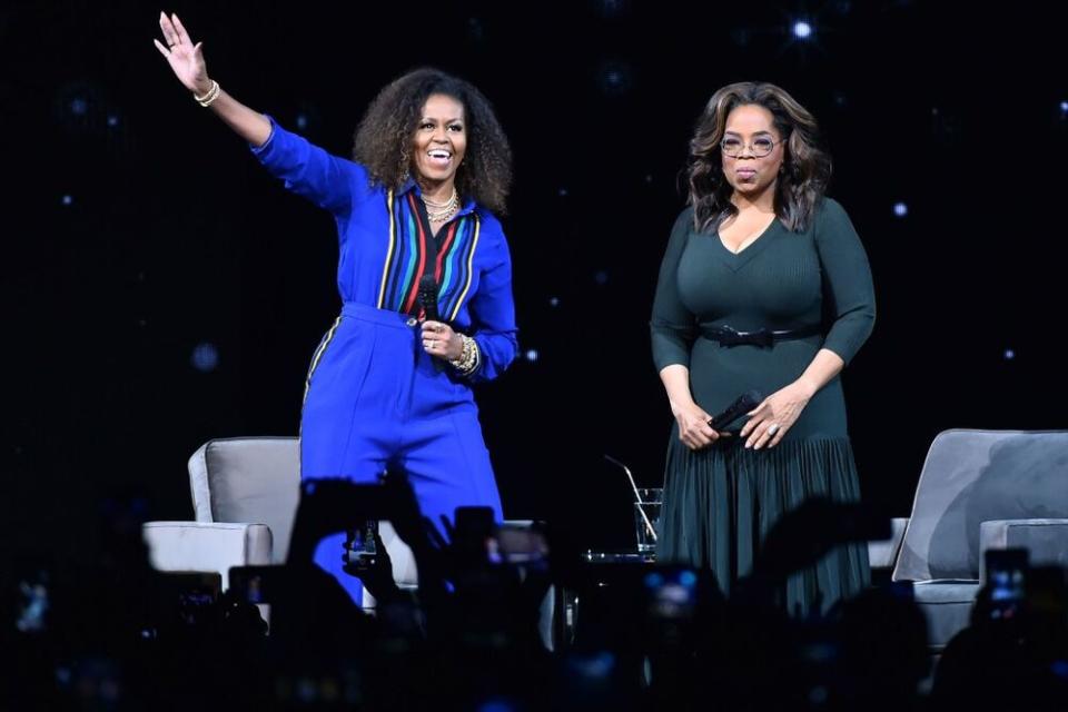 Former First Lady Michelle Obama (left) and Oprah Winfrey | Theo Wargo/Getty Images