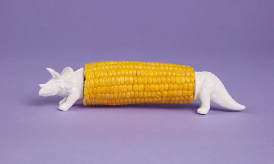 Rocko the dinosaur sweetcorn holder