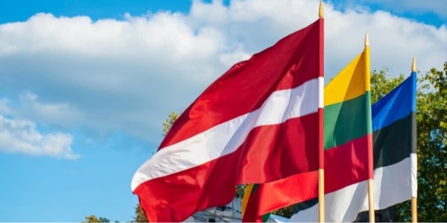 Flags of Latvia, Lithuania and Estonia