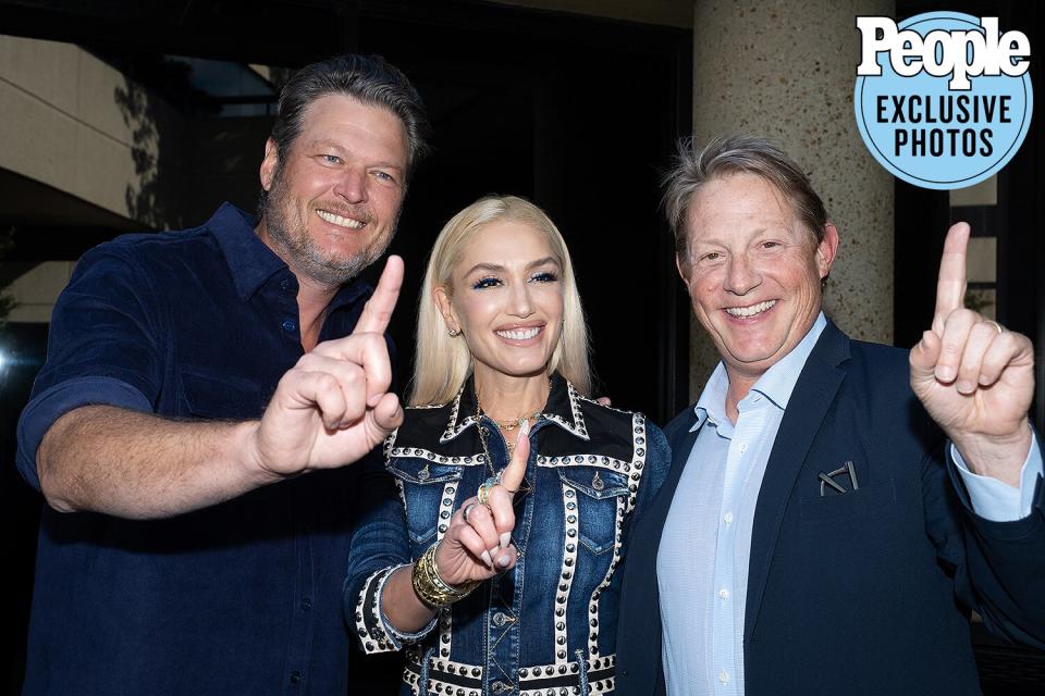 Blake Shelton and Gwen Stefani arrive at BMI in Nashville for a No. 1 party celebrating “Nobody But You” and “Happy Anywhere.”