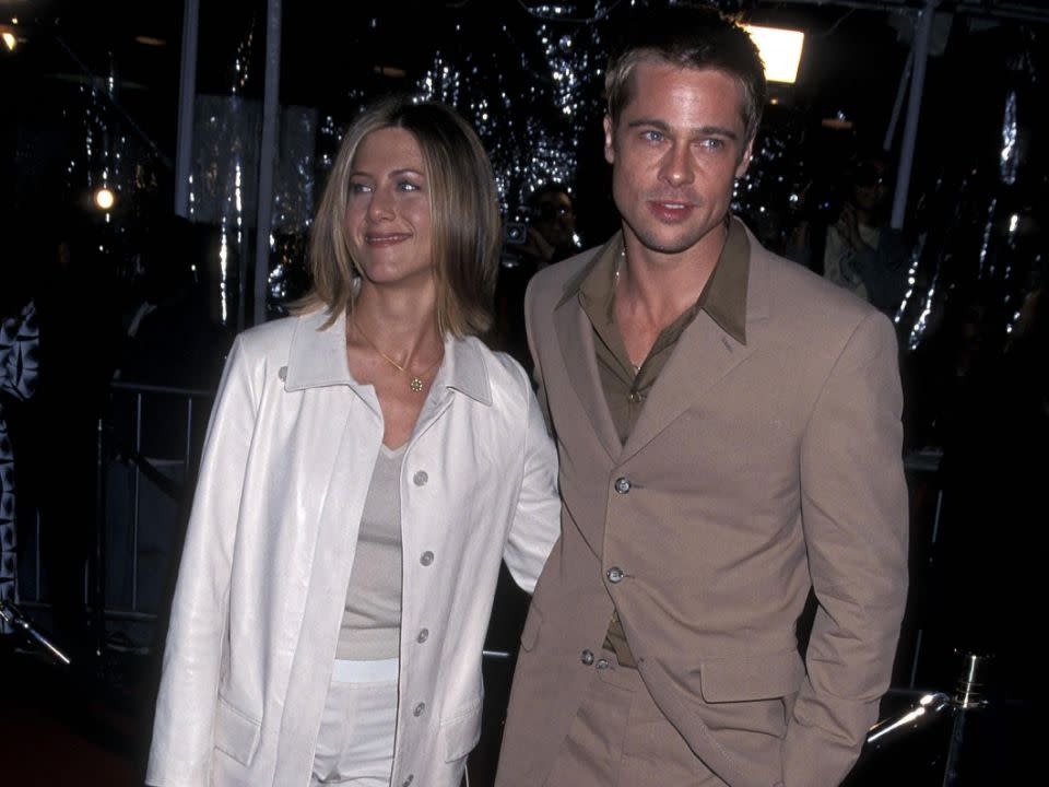 Jen was married to Brad Pitt for five years, seen here together in 2001. Source: Getty