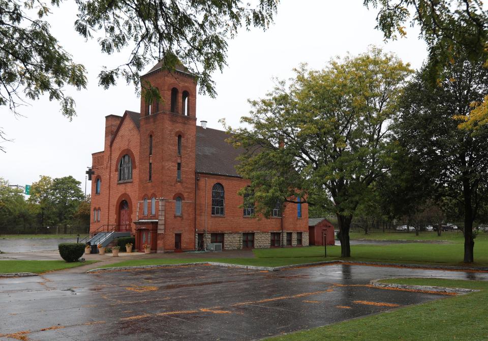 Rochester's Greater Bethelem Temple Pentecostal Church, pictured here in 2019, is located at the former site of the Spring Street AME Zion Church frequented by Frederick Douglass. It was also a site on the Underground Railroad. This church, whose cornerstone reads 1906, is the third building in the location, though timbers from the original church were said to have been used in subsequent construction.