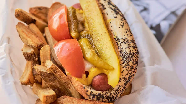 Chicago style hot dog