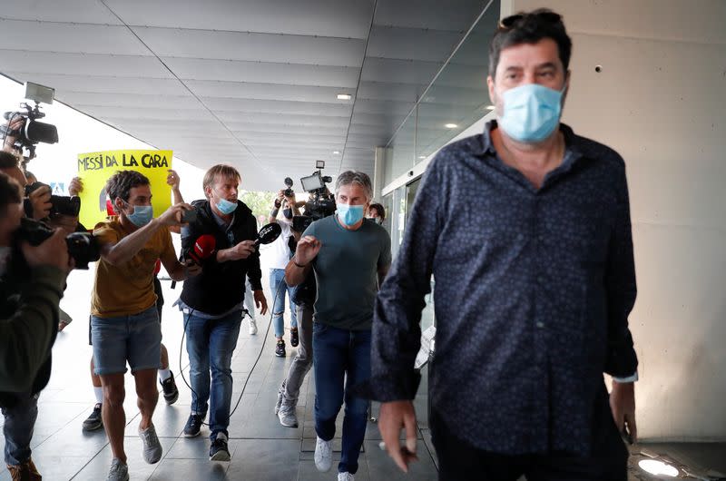 Jorge Messi, father and agent of soccer player Lionel Messi, arrives at airport in Barcelona