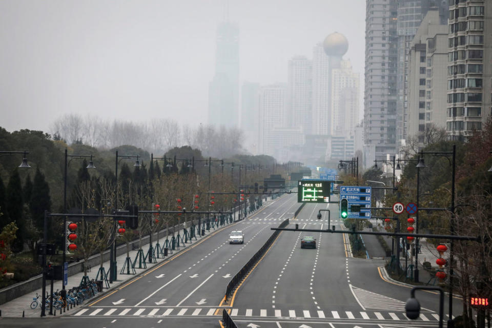 Wuhan has turned to a ghost town since being locked down last week. Source: Getty