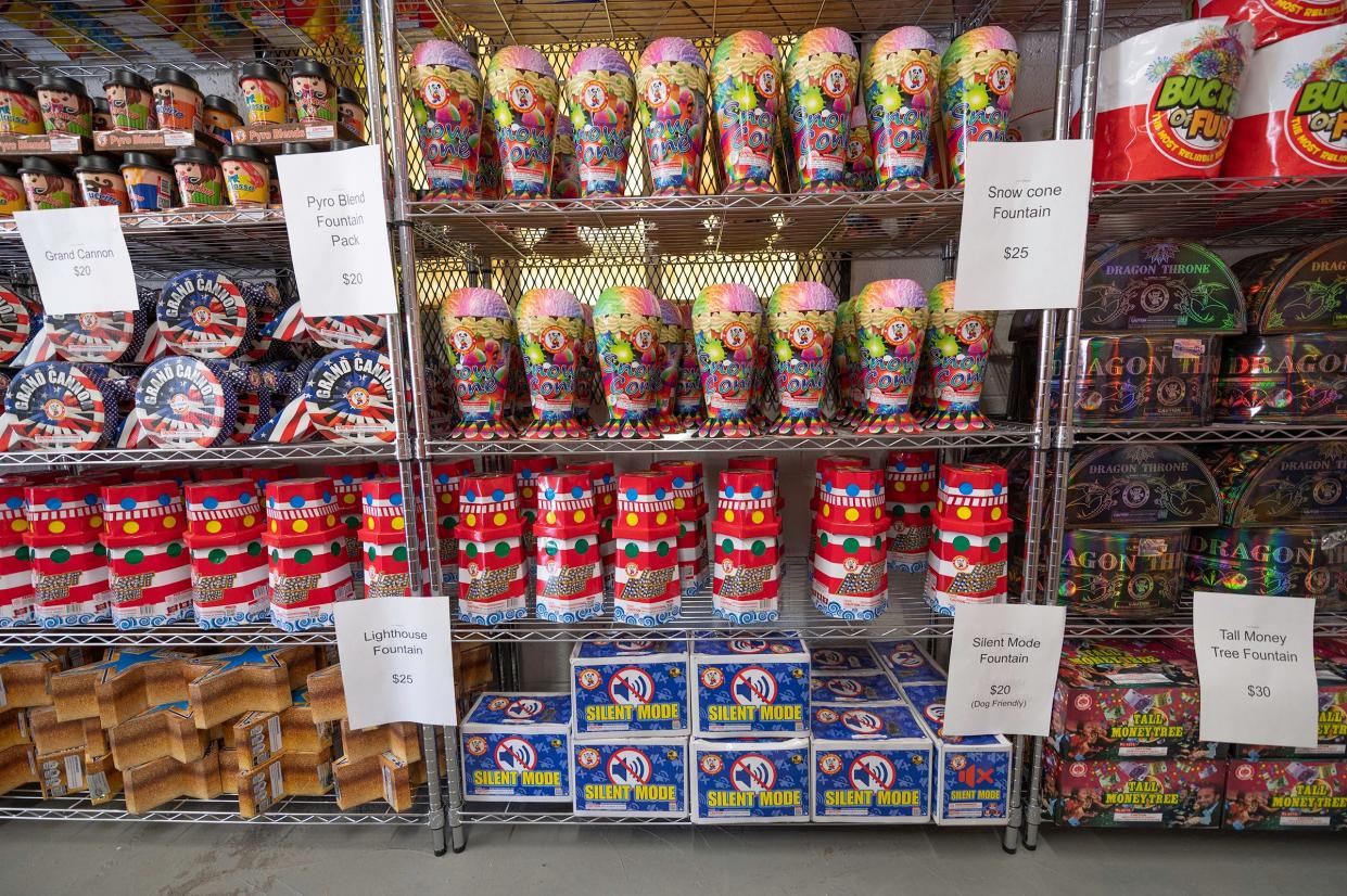 A wide variety of fireworks including dog and veteran friendly versions are available at U.S.A. Fireworks located at 35815 E U.S. 50.