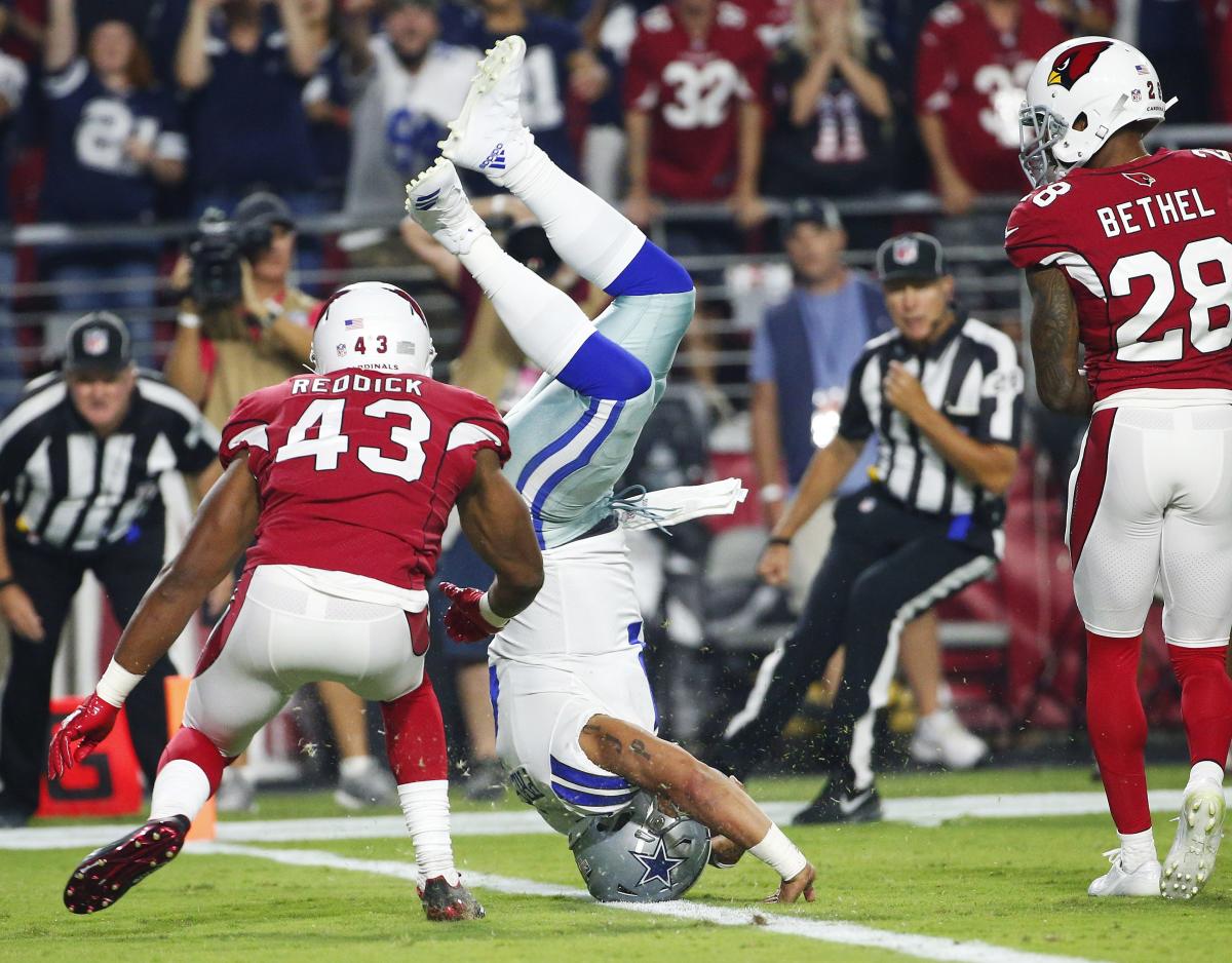 Who are the Cardinals-Cowboys football game announcers for today