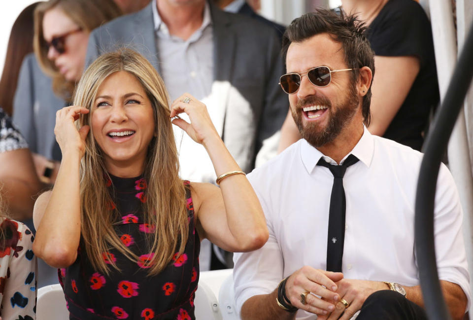 <p>Autre rupture récente, celle de Jennifer Aniston et Justin Theroux, fiancés depuis 2012. La raison évoquée serait un différent sur le lieu où ils souhaitaient vivre… Crédit photo : Getty Images </p>