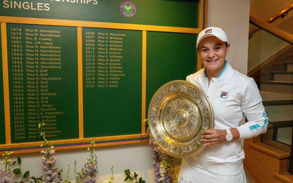 Ashleigh Barty, the current Wimbledon women’s champion - AELTC/Thomas Lovelock/Pool/AFP via Getty Images