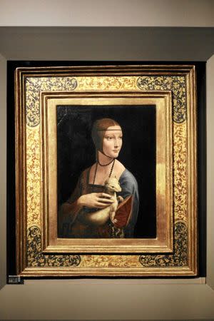 Leonardo da Vinci "Lady with an Ermine" painting is presented at an exhibition in Wawel Royal Castle in Krakow, Poland May 11, 2012. Picture taken on May 11, 2012. Agencja Gazeta/Michal Lepecki/via REUTERS