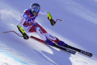 Switzerland's Marco Odermatt competes during a men's World Cup super-G skiing race Friday, Dec. 3, 2021, in Beaver Creek, Colo. (AP Photo/Robert F. Bukaty)