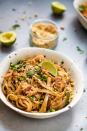 <p>This recipe is super easy and uses all supermarket staple ingredients. The addition of fried halloumi ensures that no one misses the meat in this veggie version!</p><p>Get the <a href="https://www.happyveggiekitchen.com/pad-thai-halloumi/" rel="nofollow noopener" target="_blank" data-ylk="slk:Vegetarian Pad Thai with Halloumi;elm:context_link;itc:0;sec:content-canvas" class="link ">Vegetarian Pad Thai with Halloumi</a> recipe.</p><p>Recipe from <a href="https://www.happyveggiekitchen.com/" rel="nofollow noopener" target="_blank" data-ylk="slk:Happy Veggie Kitchen;elm:context_link;itc:0;sec:content-canvas" class="link ">Happy Veggie Kitchen</a>.</p>