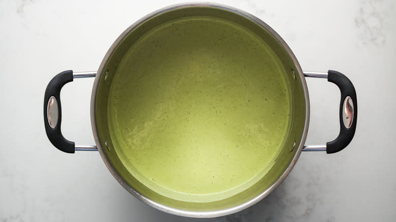 green sauce in large pot