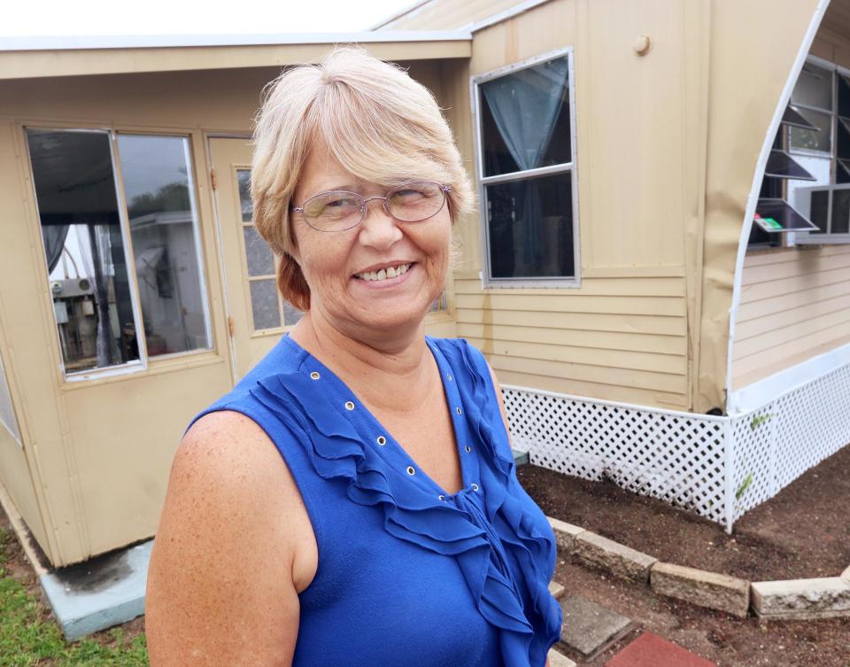 After a life of turmoil, Sandra Kissinger just wants to live peacefully in a small trailer park home in Ormond Beach. She's pictured when she first moved into the mobile home community three years ago.