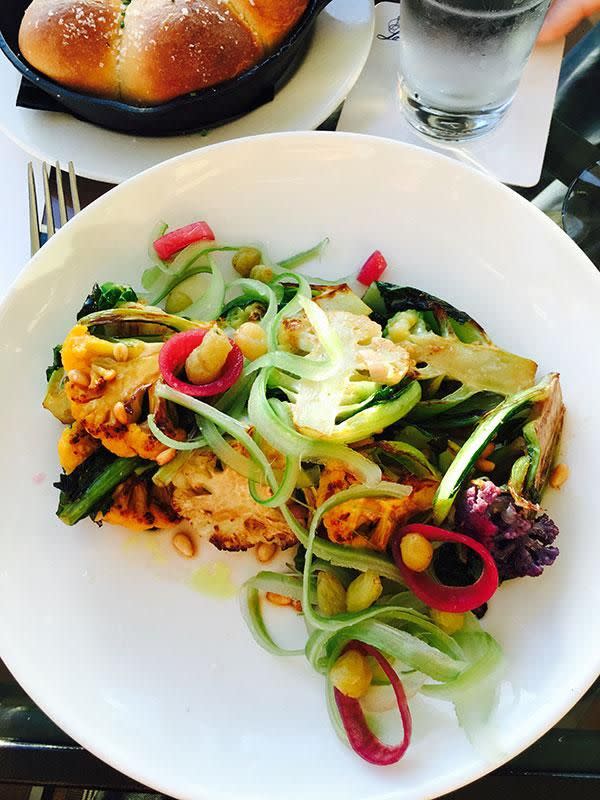 A shared plate of roasted cauliflower by chef Brandon Matthew Hernandez. Photo: Be