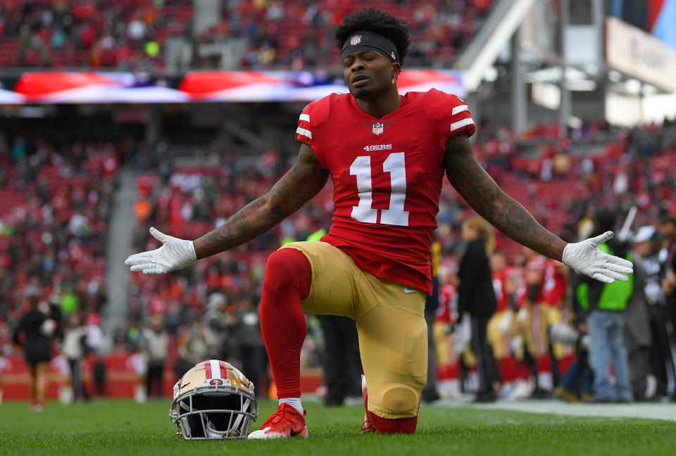 40 Yards of Glory winner Marquise Goodwin and other prize recipients from the event have yet to be actually paid. (Getty Images)