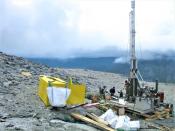 A view shows exploration drilling at the the Kringlerne rare earth deposit, near the town of Narsaq