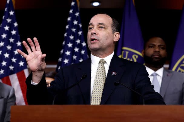 PHOTO: Rep. Bob Good (R-VA) speaks during a news conference with the House Freedom Caucus on the debt limit negotiations at the Capitol Building on March 10, 2023 in Washington, DC. (Anna Moneymaker/Getty Images, FILE)