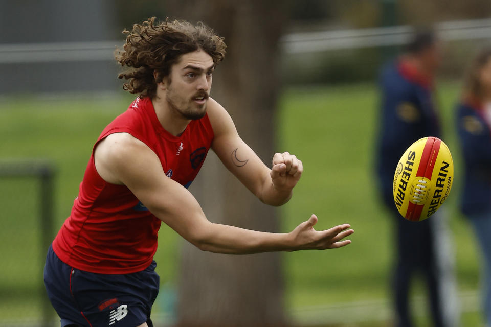 Seen here, Luke Jackson in training with the Melbourne Demons.