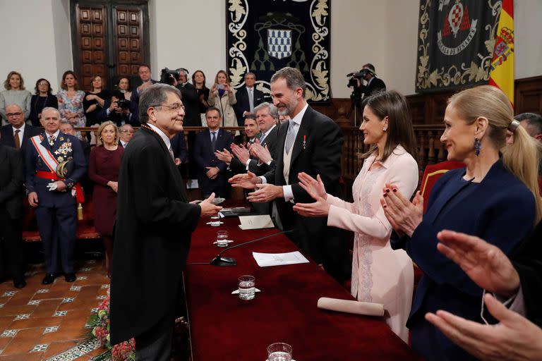 Sergio Ramírez durante la entrega del Premio Cervantes en 2017