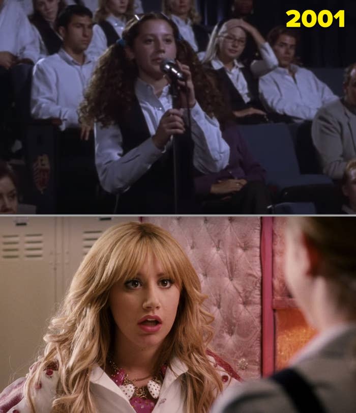 Ashley as a student in "Donnie Darko" and Sharpay in "HSM 3"