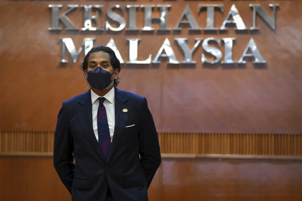 Health Minister Khairy Jamaluddin at the ministry in Putrajaya, September 24, 2021. — Bernama pic