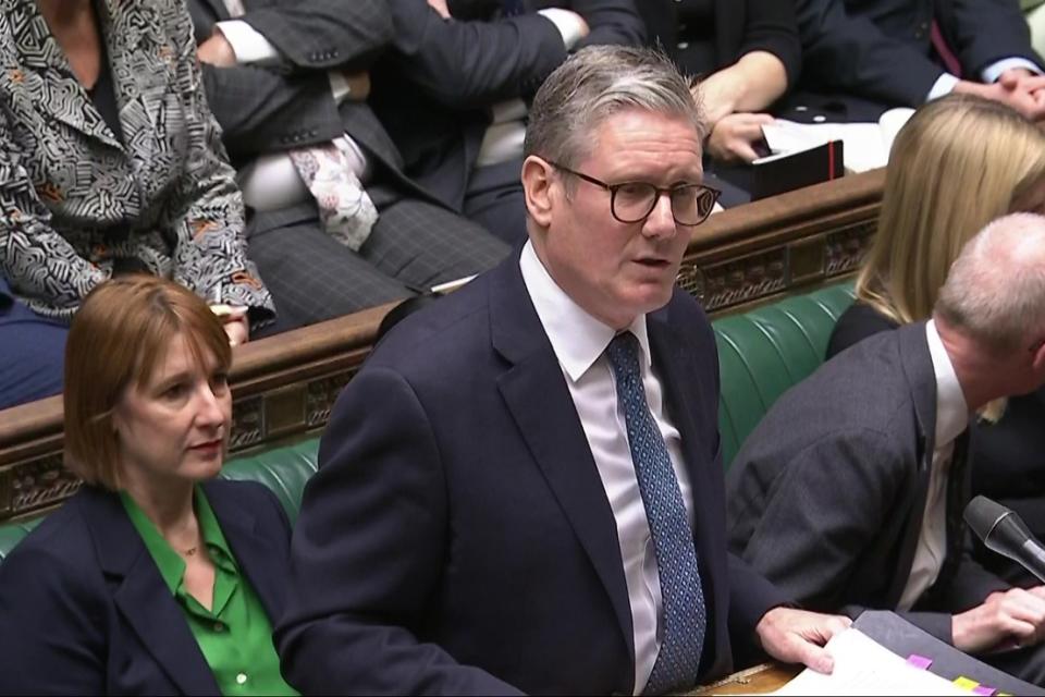 Keir Starmer at PMQs. Photo: Parliament/PA