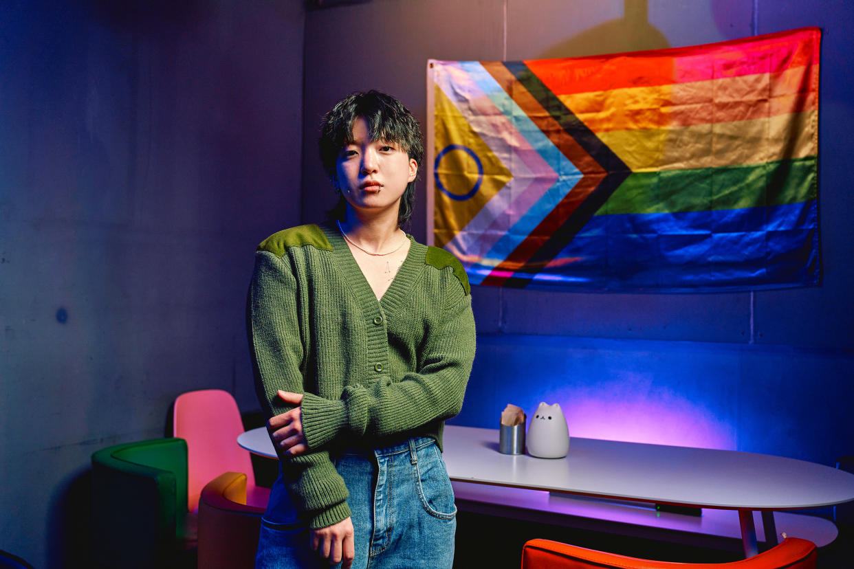 June Green is a trans-male bartender, recording artist and human rights activist in Seoul. Since national law provides no protection from discrimination based on gender identity, “I often feel threatened to just walk on the street,” Green said. (Courtesy Lim Beom-sik)