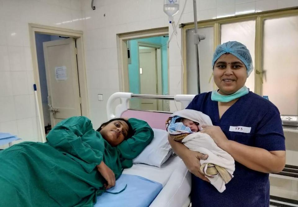 Sajita Jabee pictured with her newborn son (@indiannavy)