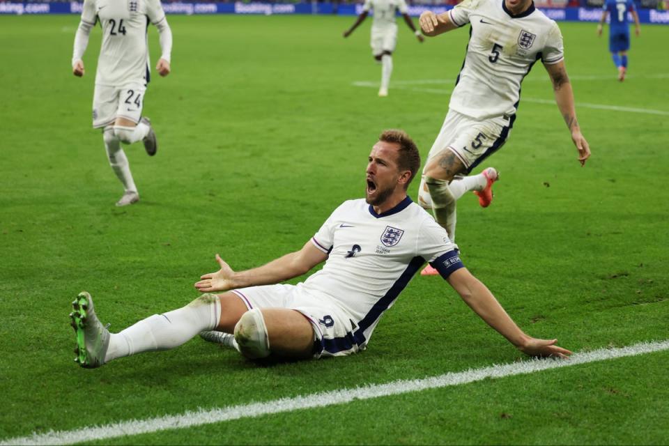 Harry Kane gradually improved as the game wore on, culminating in his extra-time goal (The FA via Getty Images)