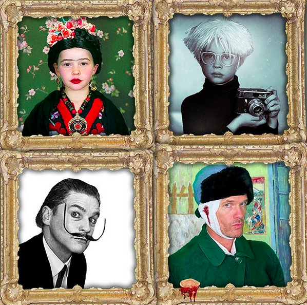 Neil Patrick Harris, la star de How I Met Your Mother, a fêté Halloween avec toute sa petite famille. Lui était déguisé en Vincent Van Gogh, son mari en Salvadore Dali et leurs enfants en Frida Kahlo et en Andy Warhol.