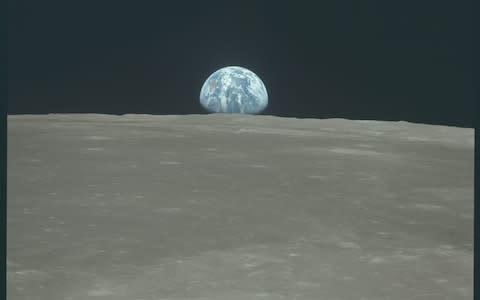 Earth photographed from the surface of the moon - Credit: NASA